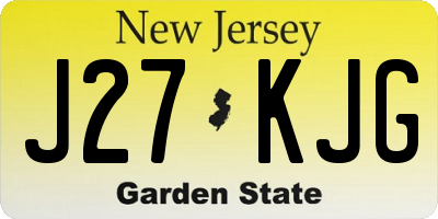 NJ license plate J27KJG