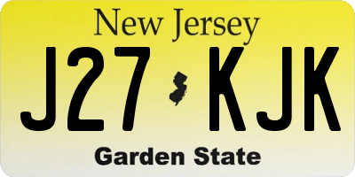 NJ license plate J27KJK