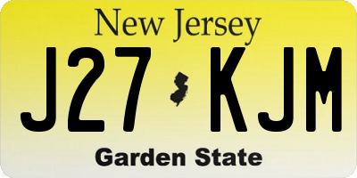 NJ license plate J27KJM
