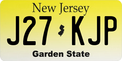 NJ license plate J27KJP
