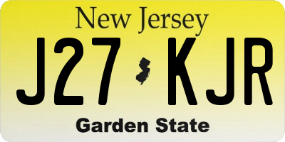 NJ license plate J27KJR