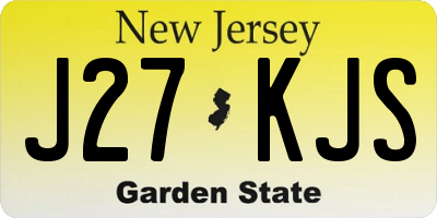 NJ license plate J27KJS