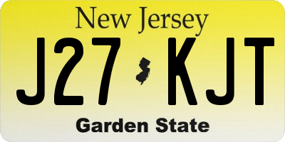NJ license plate J27KJT