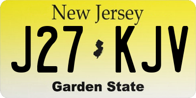 NJ license plate J27KJV
