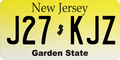 NJ license plate J27KJZ