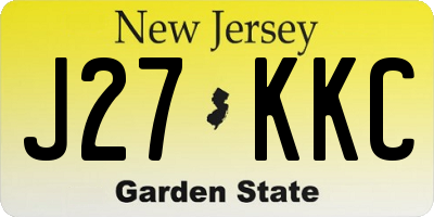 NJ license plate J27KKC