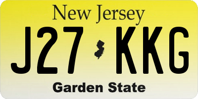 NJ license plate J27KKG