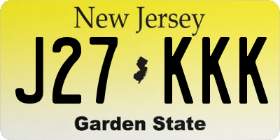 NJ license plate J27KKK