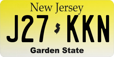 NJ license plate J27KKN
