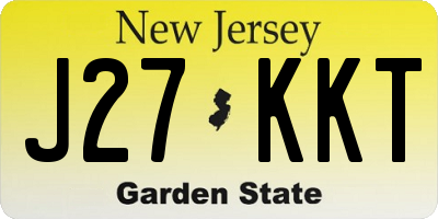 NJ license plate J27KKT