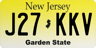 NJ license plate J27KKV