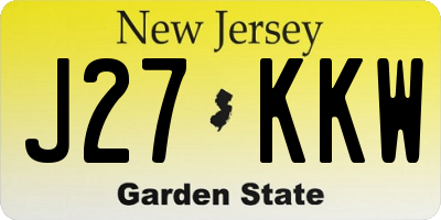 NJ license plate J27KKW