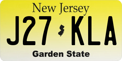 NJ license plate J27KLA