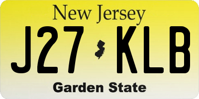 NJ license plate J27KLB