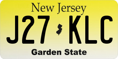 NJ license plate J27KLC