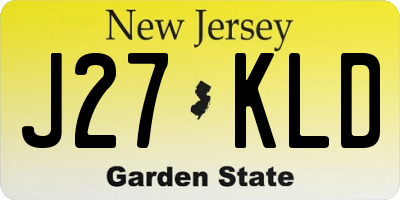 NJ license plate J27KLD