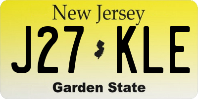 NJ license plate J27KLE