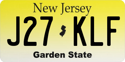 NJ license plate J27KLF