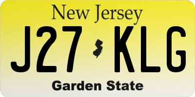 NJ license plate J27KLG
