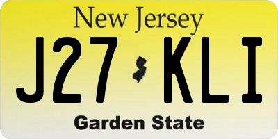 NJ license plate J27KLI