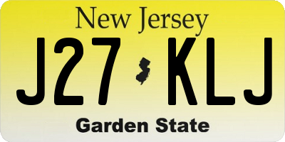 NJ license plate J27KLJ