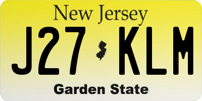 NJ license plate J27KLM