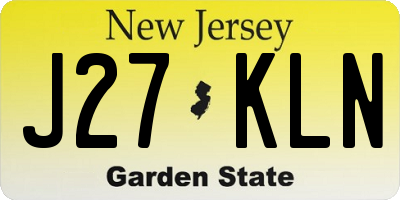 NJ license plate J27KLN