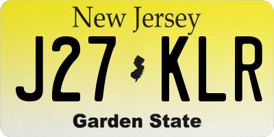 NJ license plate J27KLR