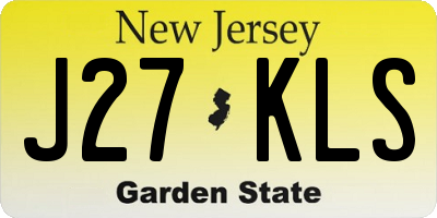 NJ license plate J27KLS