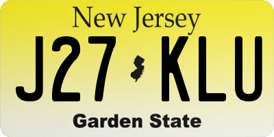 NJ license plate J27KLU