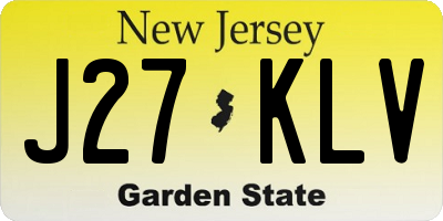 NJ license plate J27KLV