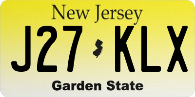 NJ license plate J27KLX