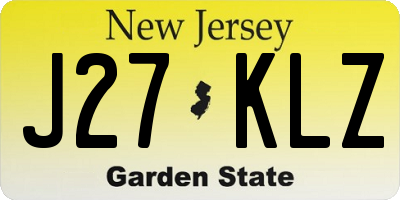 NJ license plate J27KLZ