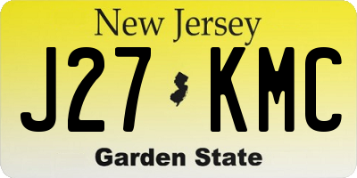 NJ license plate J27KMC