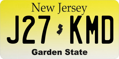 NJ license plate J27KMD