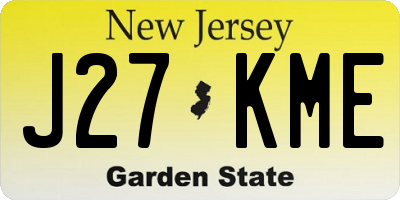 NJ license plate J27KME
