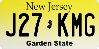 NJ license plate J27KMG