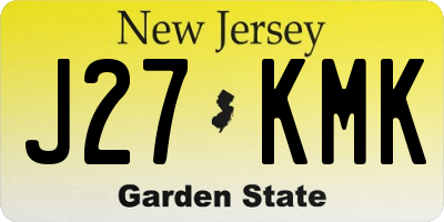 NJ license plate J27KMK