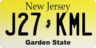 NJ license plate J27KML