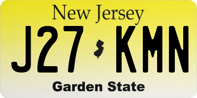 NJ license plate J27KMN