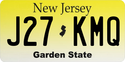 NJ license plate J27KMQ