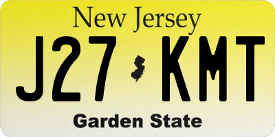 NJ license plate J27KMT