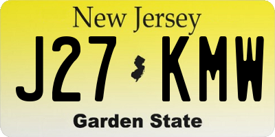 NJ license plate J27KMW