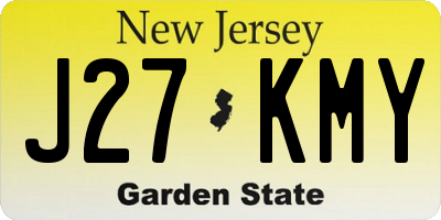 NJ license plate J27KMY