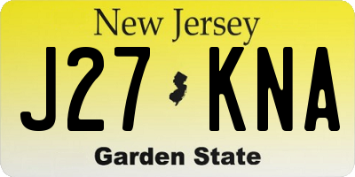 NJ license plate J27KNA