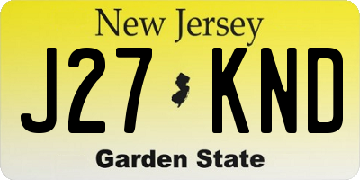 NJ license plate J27KND