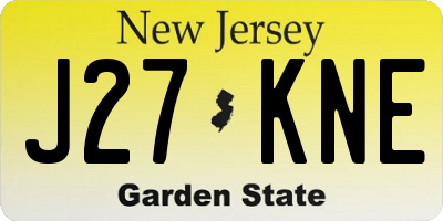 NJ license plate J27KNE
