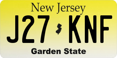 NJ license plate J27KNF