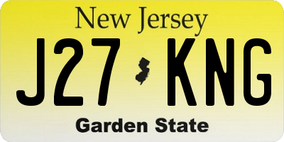 NJ license plate J27KNG