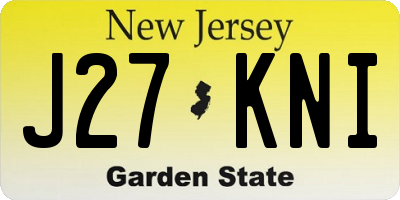 NJ license plate J27KNI